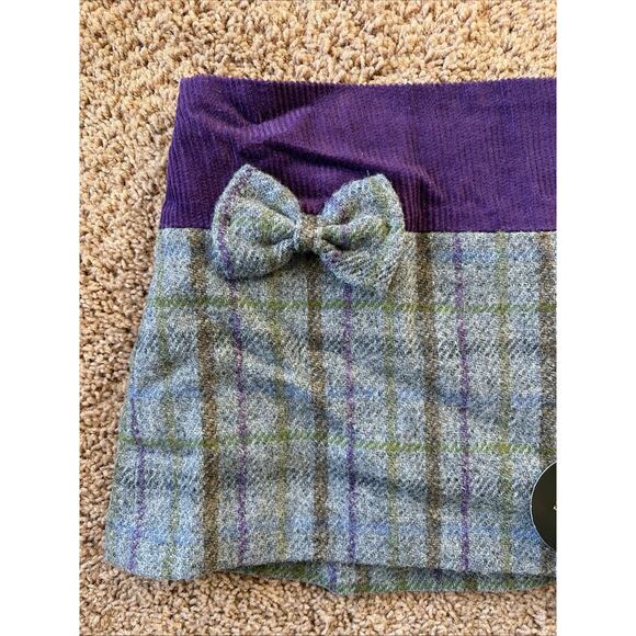 Glen Appin Scotland Harris Tweed Purple/Gray Plaid Wool Skirt Toddler 3T NEW NWT - Picture 2 of 8